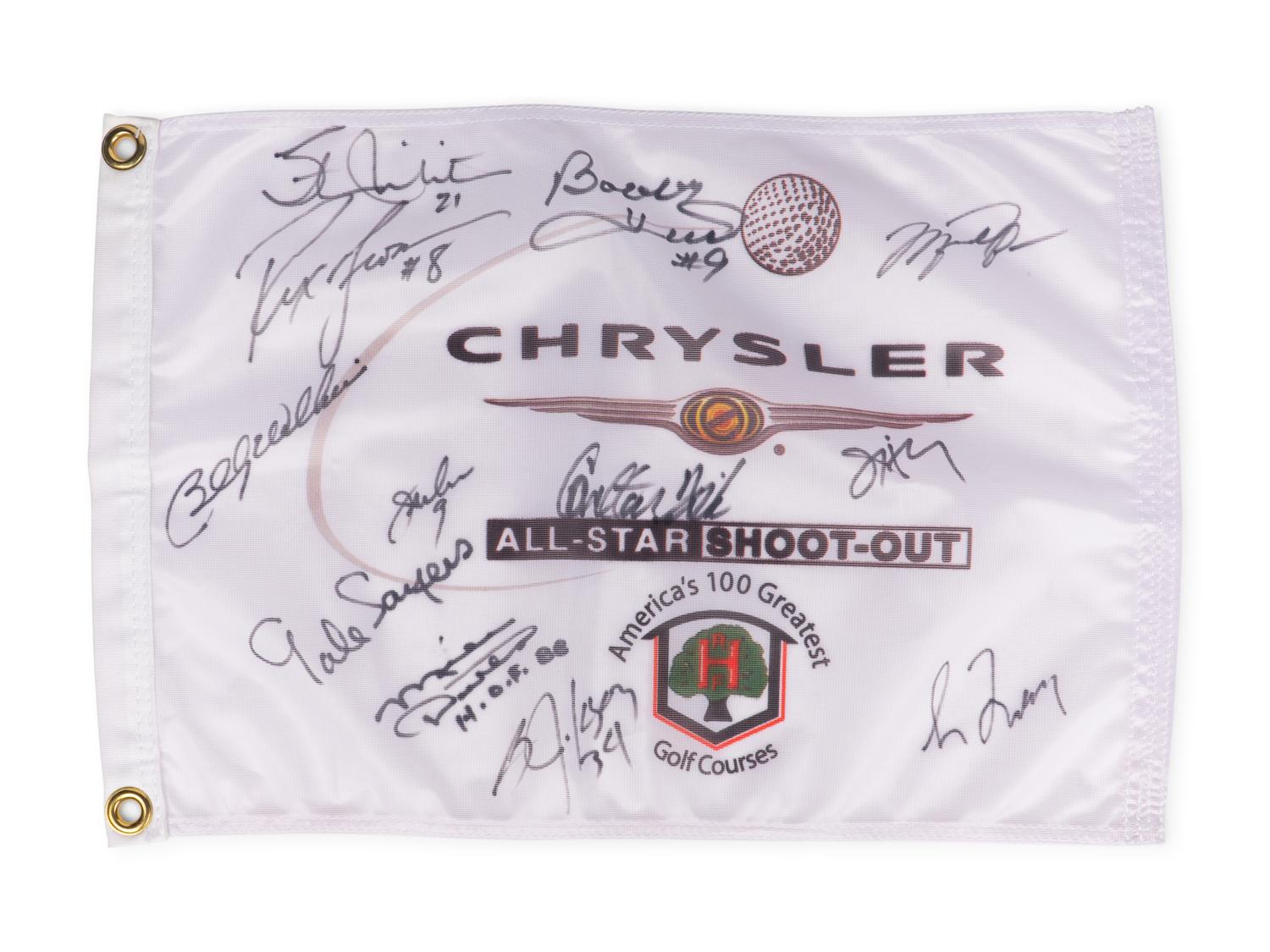 A 2004 Chrysler All-Star Golf Shootout Signed Autograph Golf Flag Including Michael Jordan (Beckett Authentication Services)