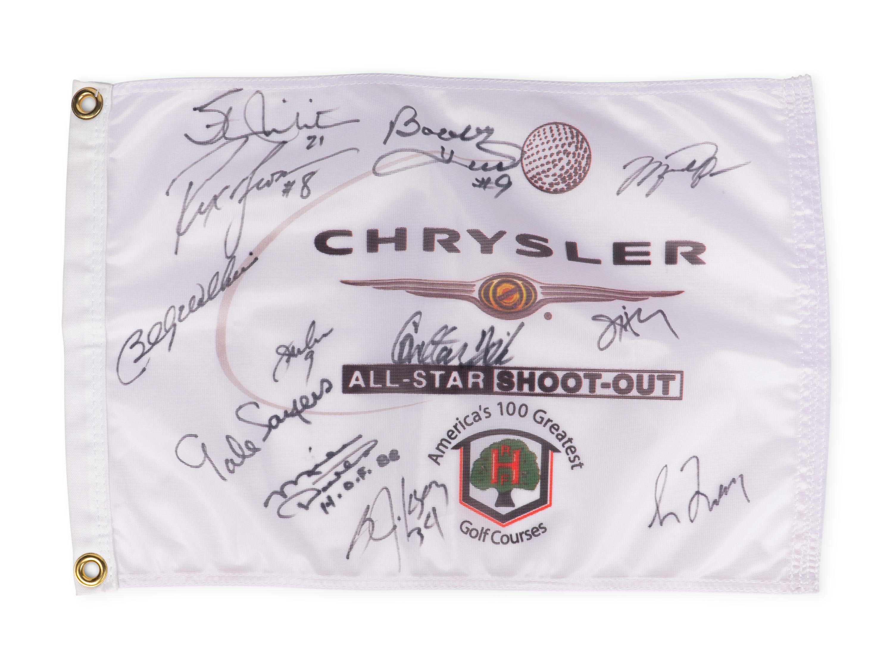 A 2004 Chrysler All-Star Golf Shootout Signed Autograph Golf Flag Including Michael Jordan (Beckett Authentication Services)