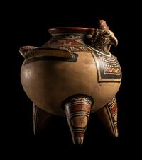 A Nicoya Polychrome Vulture Effigy Vessel