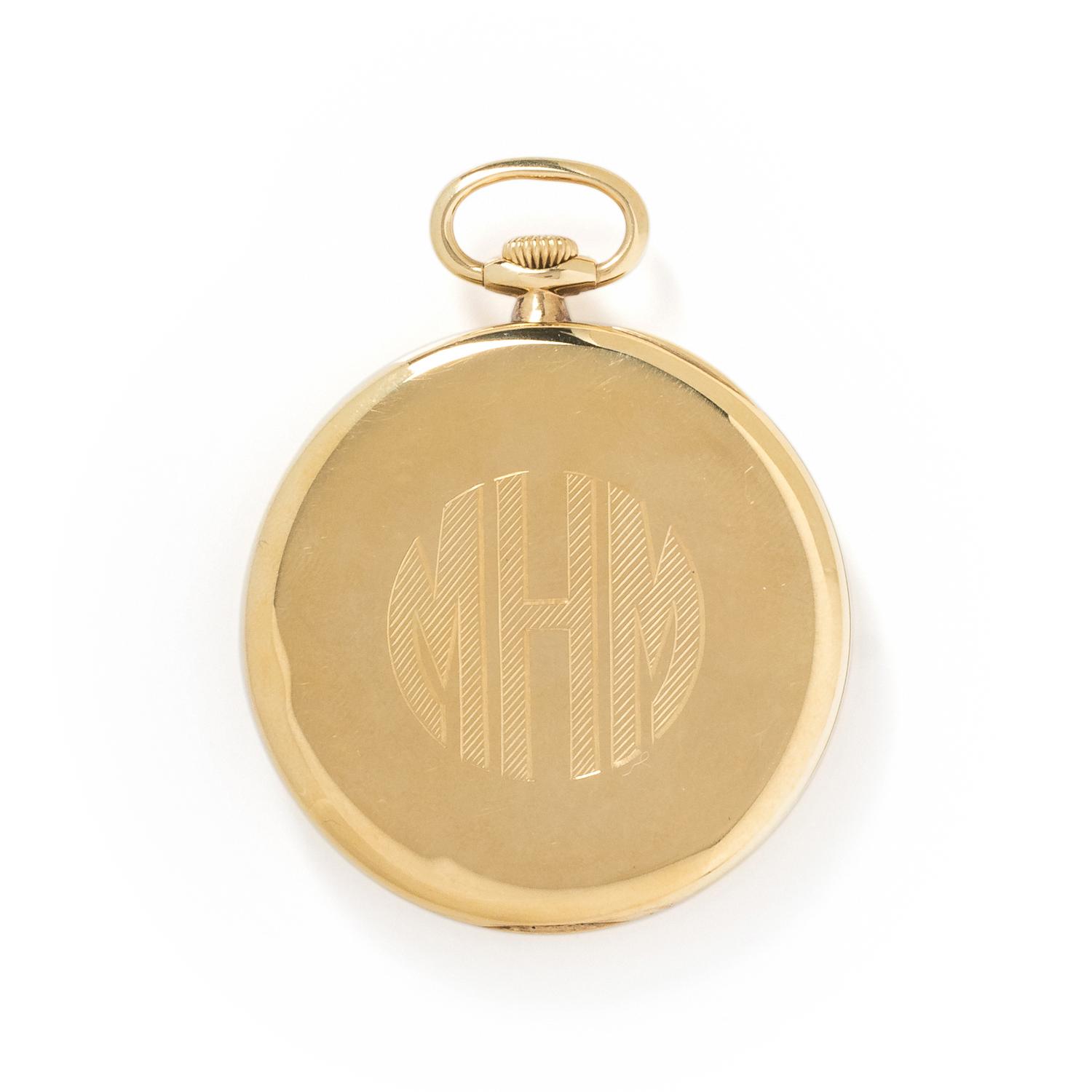 PATEK PHILIPPE, 18K YELLOW GOLD OPEN FACE POCKET WATCH
