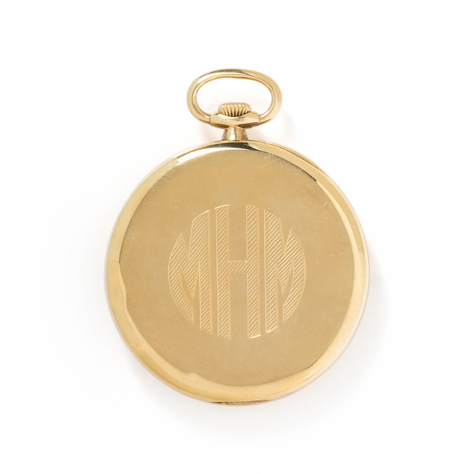 PATEK PHILIPPE, 18K YELLOW GOLD OPEN FACE POCKET WATCH
