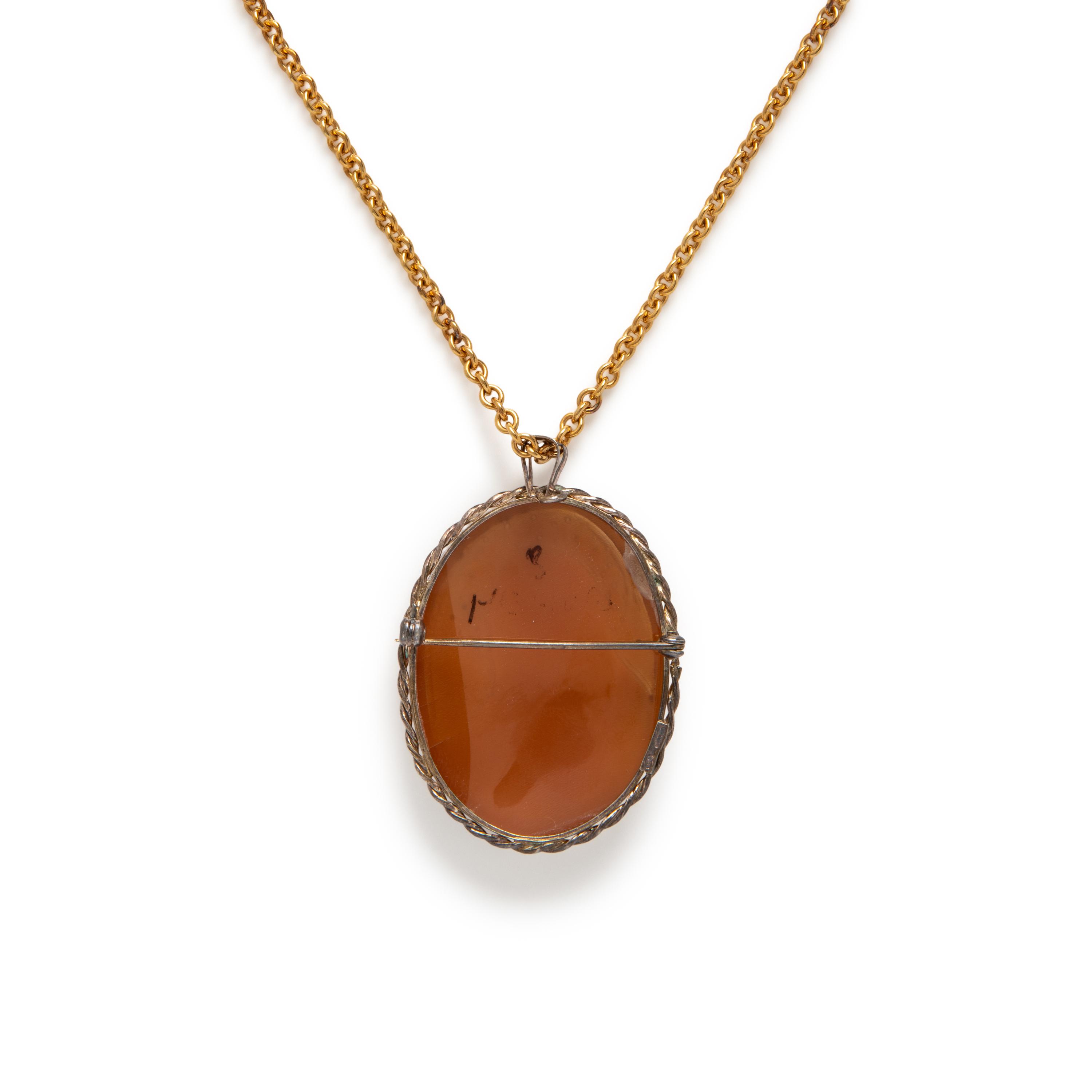Tiffany & Co., Yellow Gold Chain with Virgin Mary Cameo Pendant