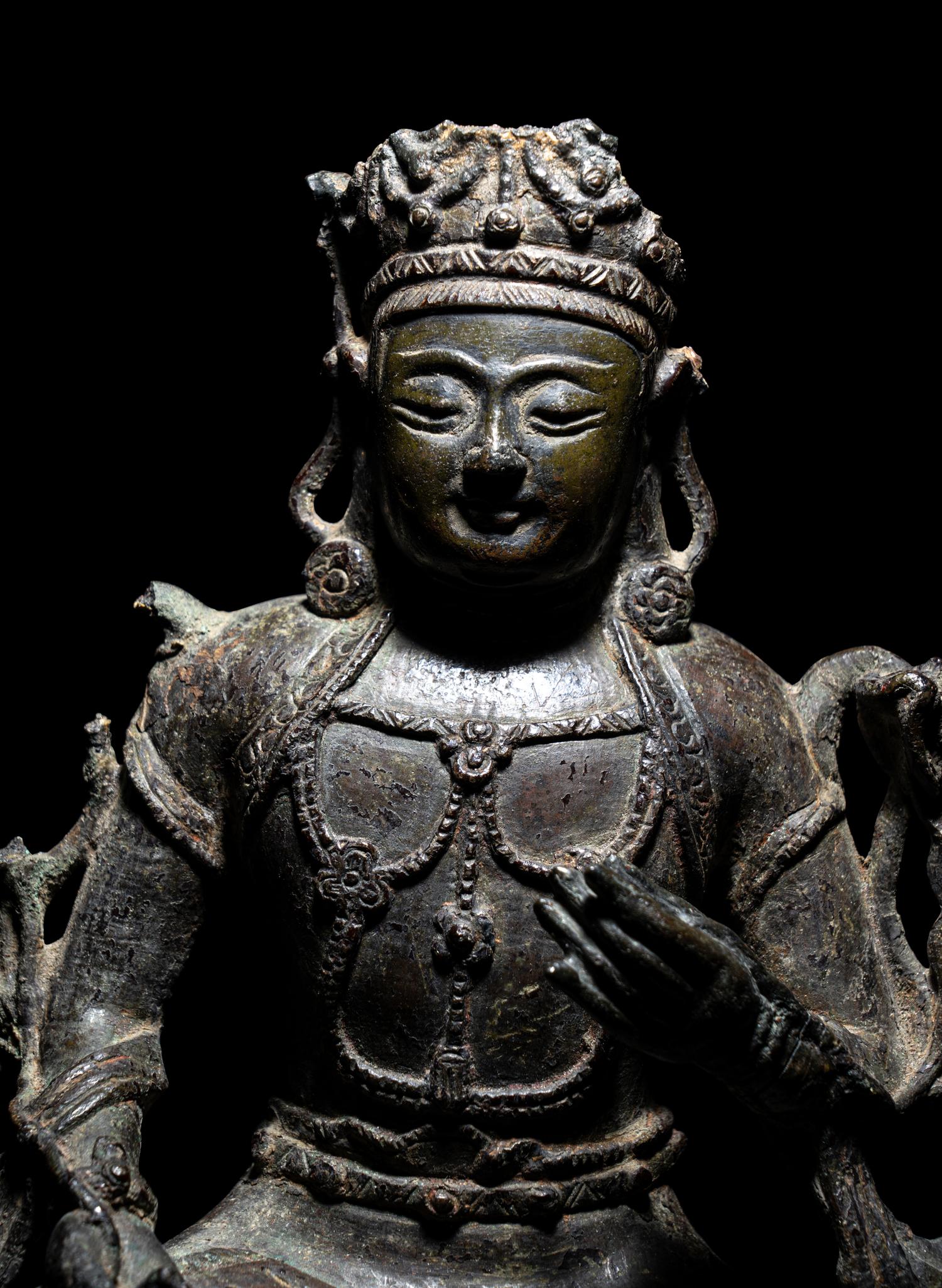 A Chinese Bronze Guanyin