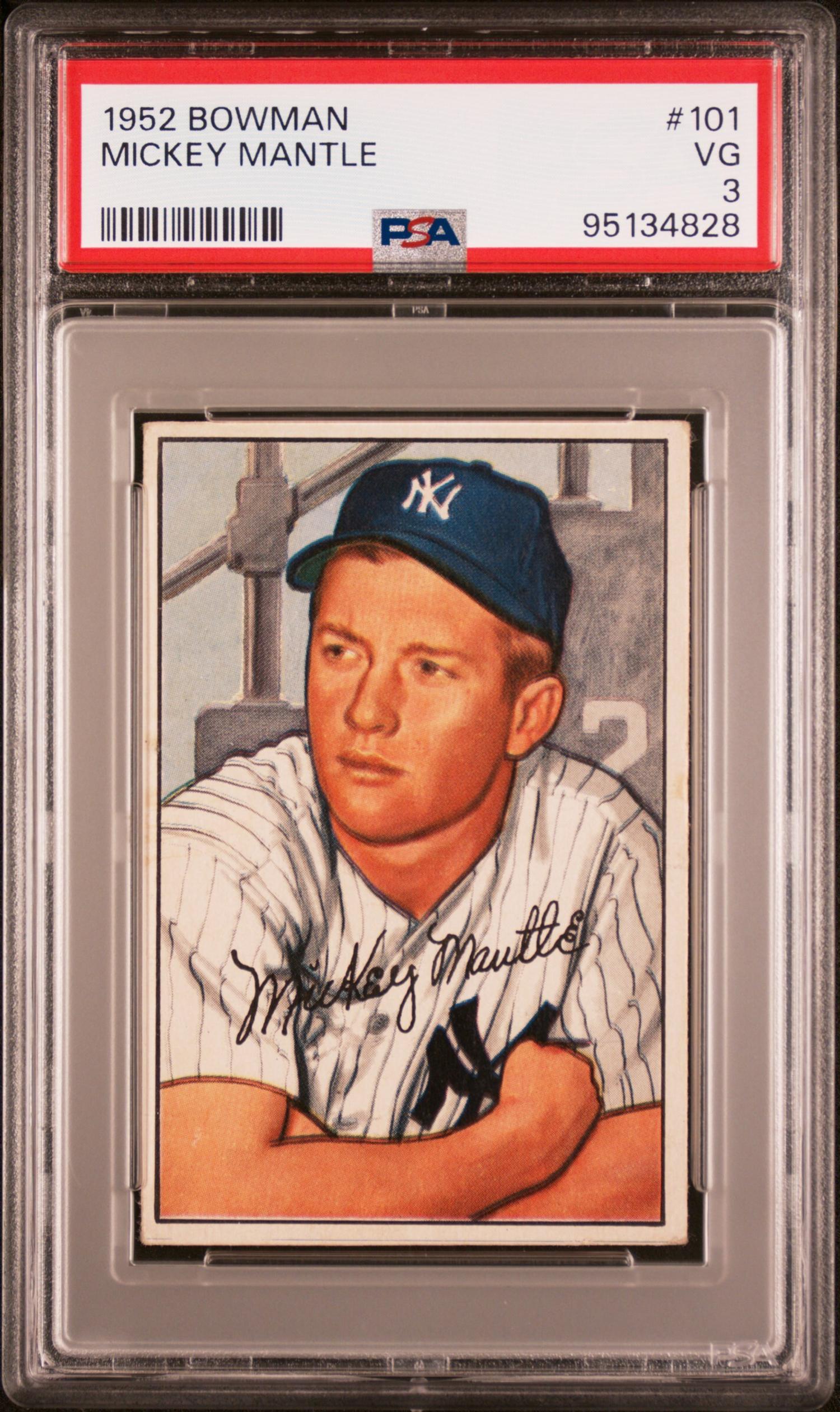 A 1952 Bowman Mickey Mantle Baseball Card No. 101 (PSA 3 VG)