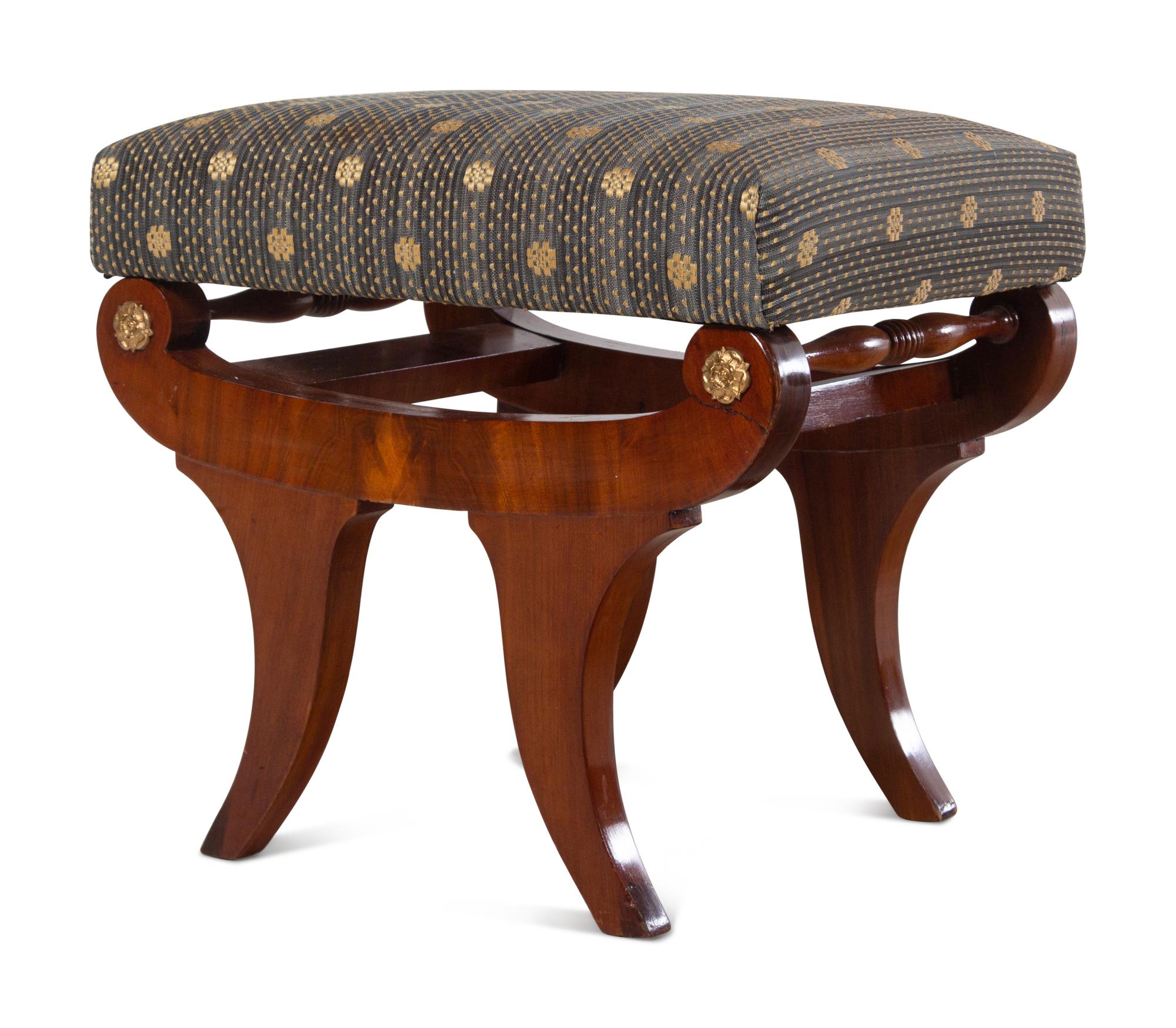 A Swedish Parcel Gilt Mahogany Foot Stool