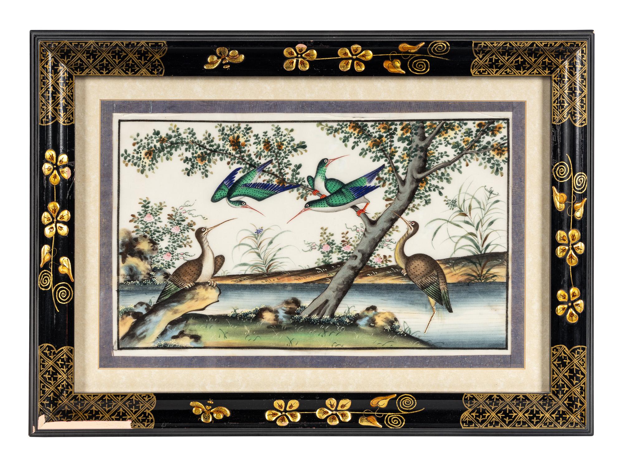 A Group of Six Chinese Export Pith Paintings