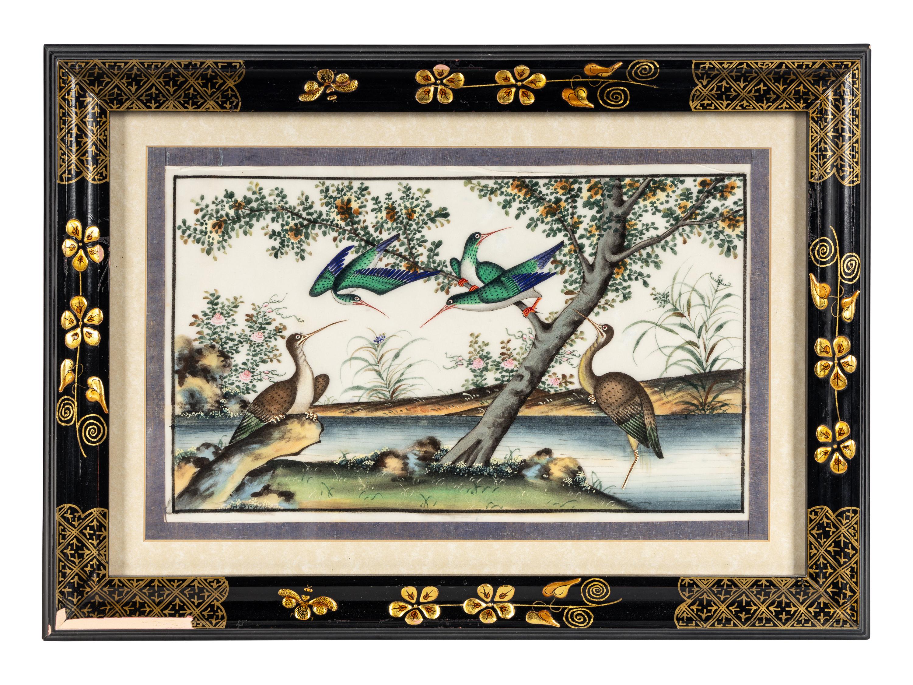 A Group of Six Chinese Export Pith Paintings