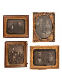 [EARLY PHOTOGRAPHY]. A group of 18 daguerreotype portraits of couples, highlighted by a half plate portrait by Enoch Long, including: