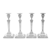 A Set of Four Neoclassical Silver Candlesticks