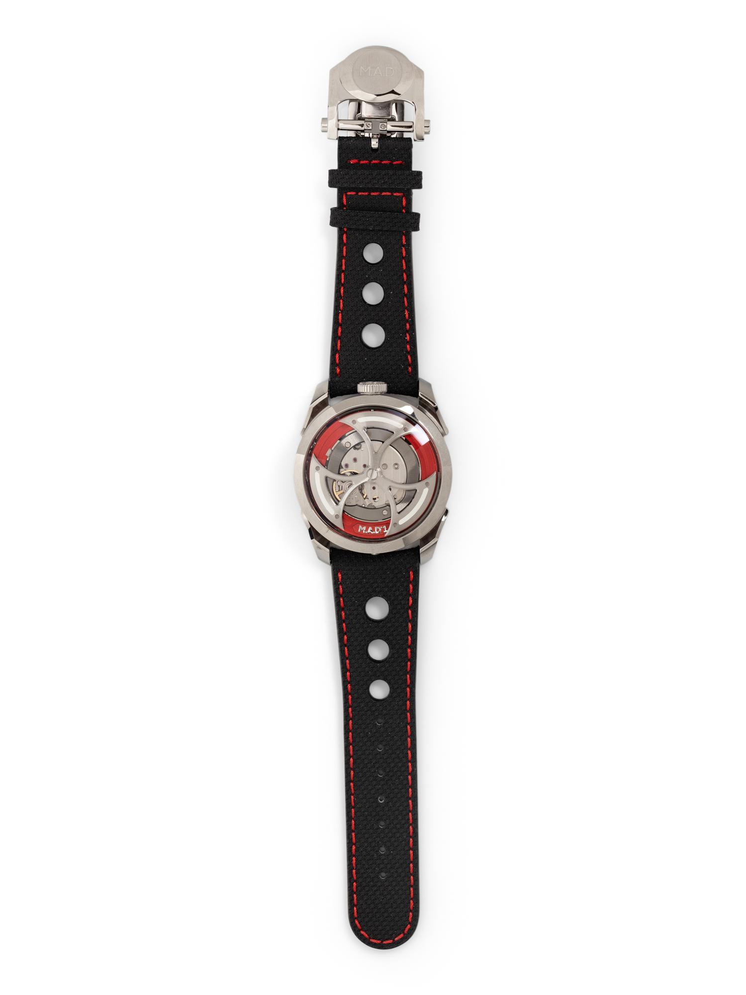 M.A.D. 1 RED BY MB & F, STAINLESS STEEL AUTOMATIC WATCH