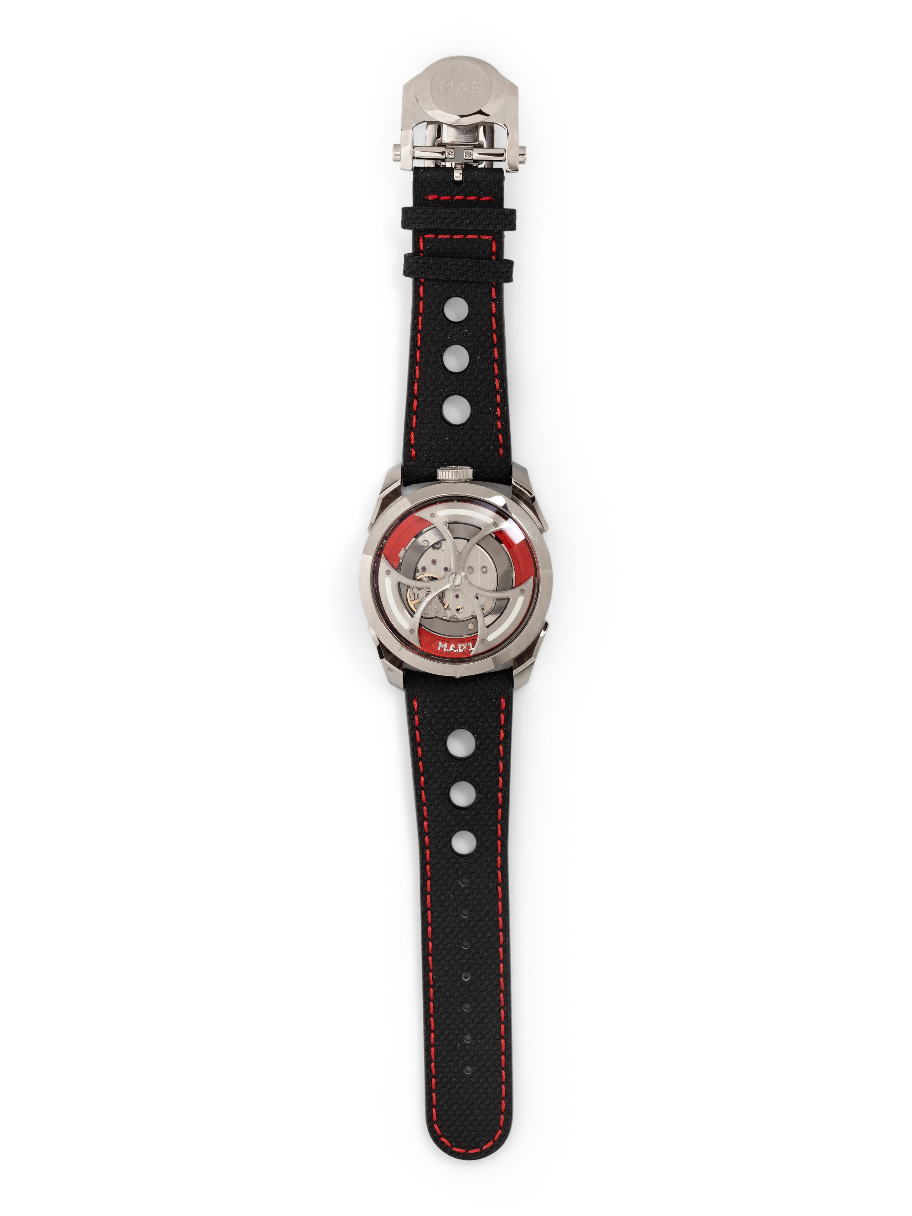 M.A.D. 1 RED BY MB & F, STAINLESS STEEL AUTOMATIC WATCH