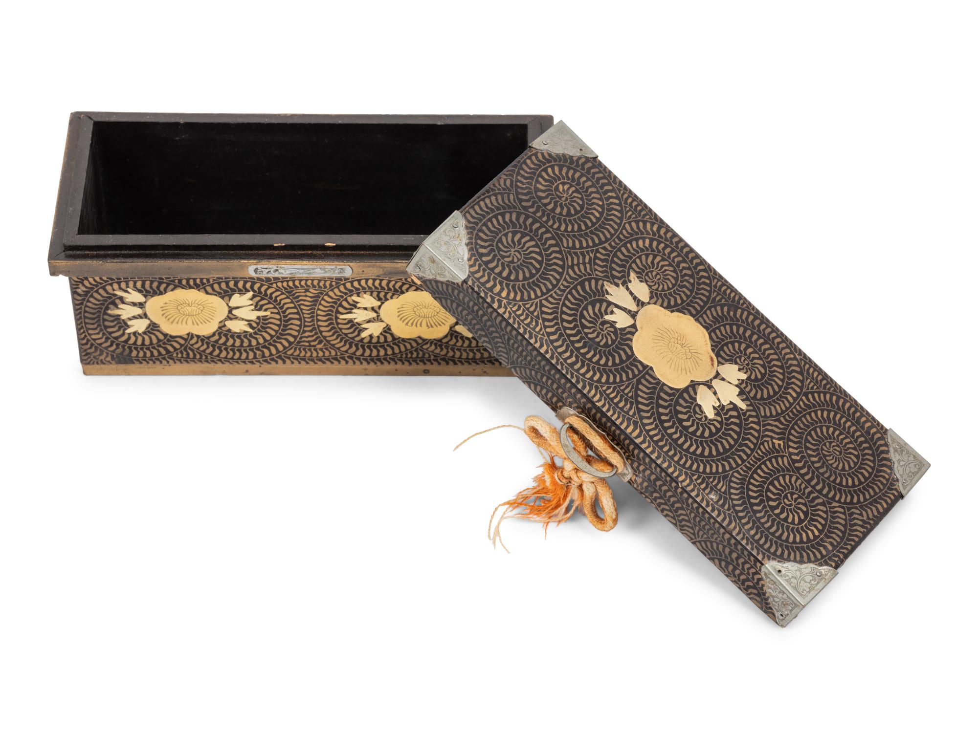 Eight Japanese Gilt and Black Lacquered Boxes