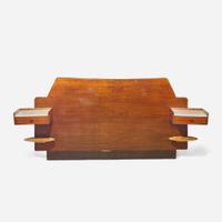 Attributed to Jens Risom (Danish-American, 1916-2016) Headboard with Integrated Night Tables, USA, circa 1955