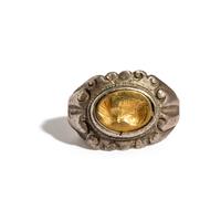 A Roman Silver and Gold Finger Ring with a Portrait Head