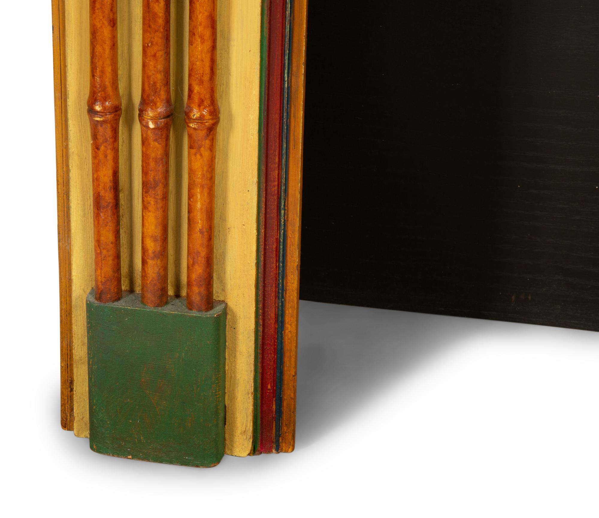 A Chinoiserie-Decorated Carved and Polychrome Painted Chimneypiece