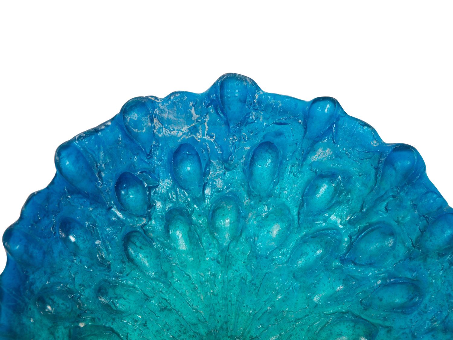 A Daum Pâte de Verre Paon Sculpture
