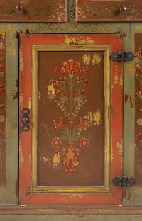 A Scandinavian Painted Step-Back Cupboard