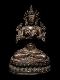 A Tibetan Bronze Seated Figure of Vajrasattva