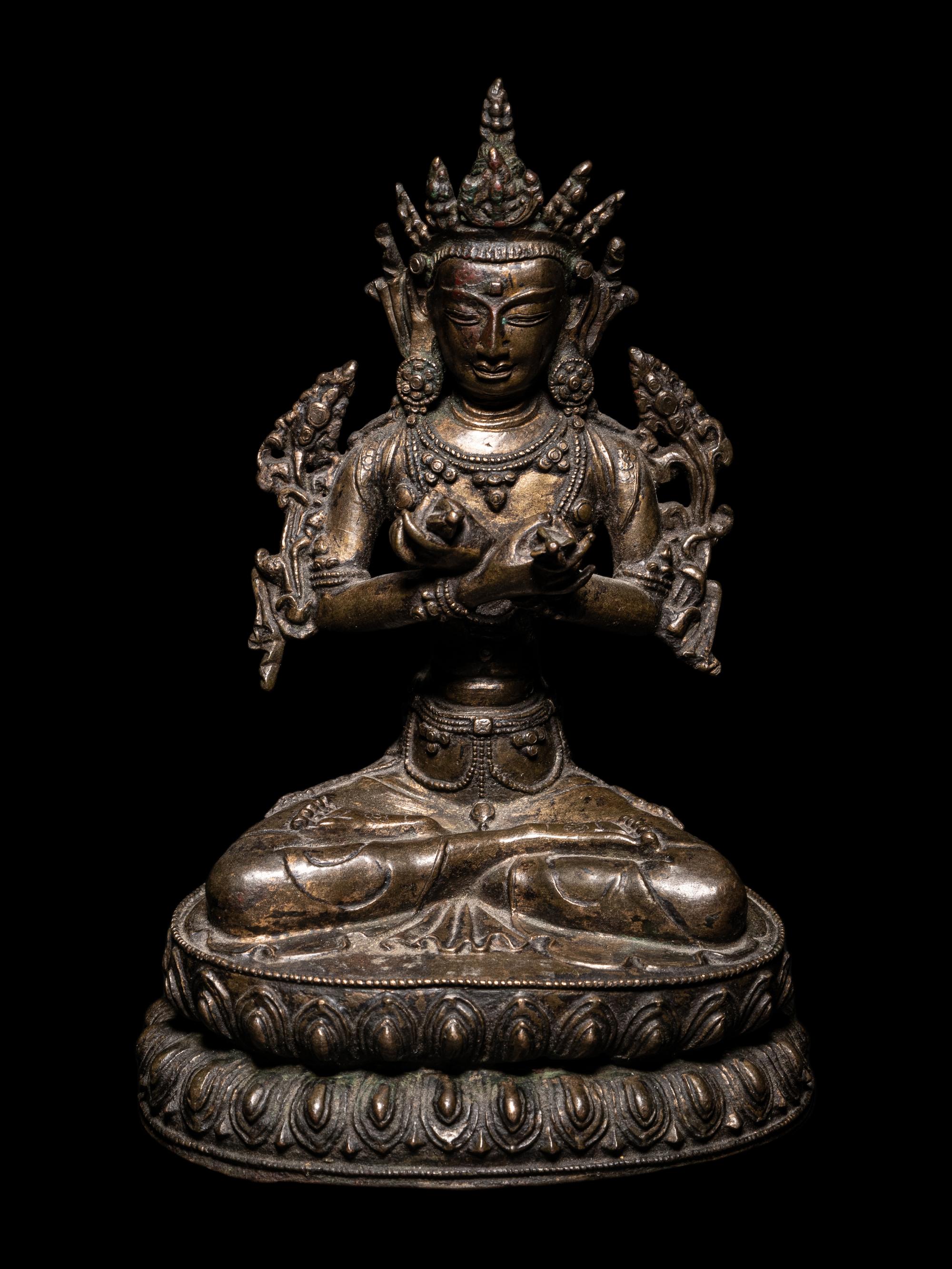 A Tibetan Bronze Seated Figure of Vajrasattva