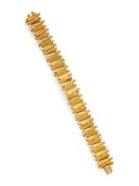MODERNIST, YELLOW GOLD AND DIAMOND BRACELET