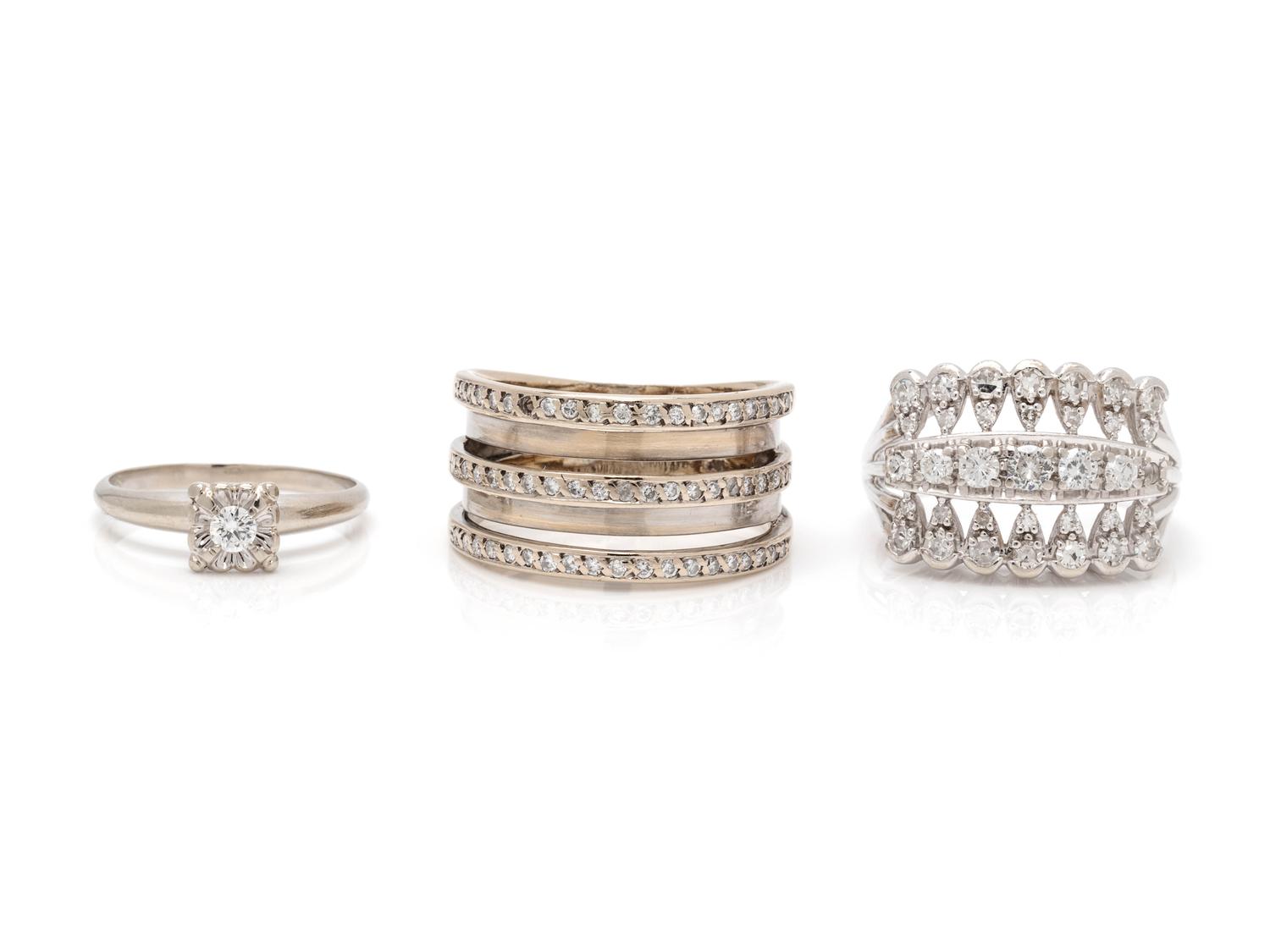 COLLECTION OF DIAMOND RINGS