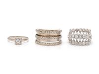 COLLECTION OF DIAMOND RINGS