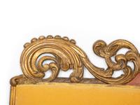 An Italian Painted and Parcel Gilt Upholstered Headboard with Upholstered Lower Panel
