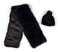 Lilly & Violetta Fox Fur Wrap Scarf and Barney's New York Knitted Mink Hat