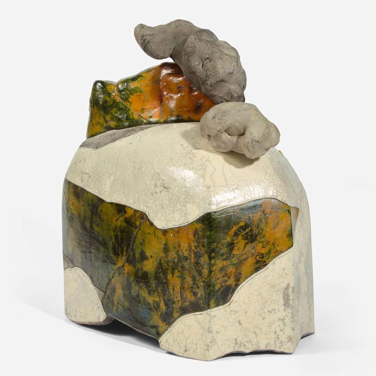 Wayne Higby (American, b. 1943) "Calico Canyon Overlook" Lidded Vessel, USA, 1976