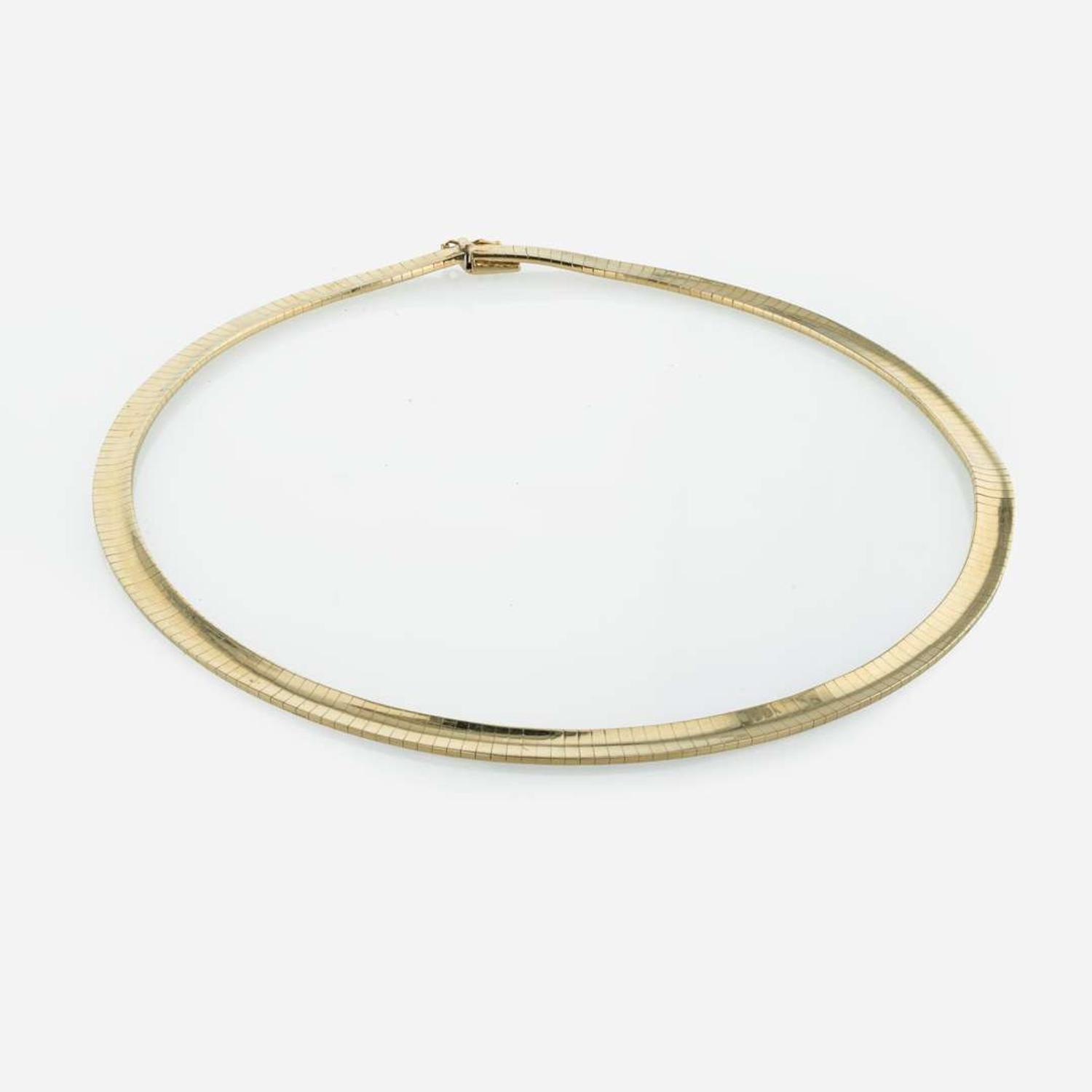 A 14K Yellow Gold Omega Necklace and Slider Charms