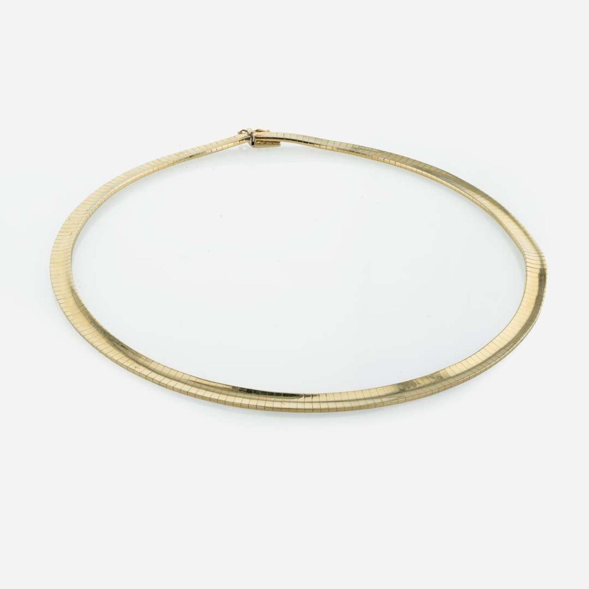 A 14K Yellow Gold Omega Necklace and Slider Charms