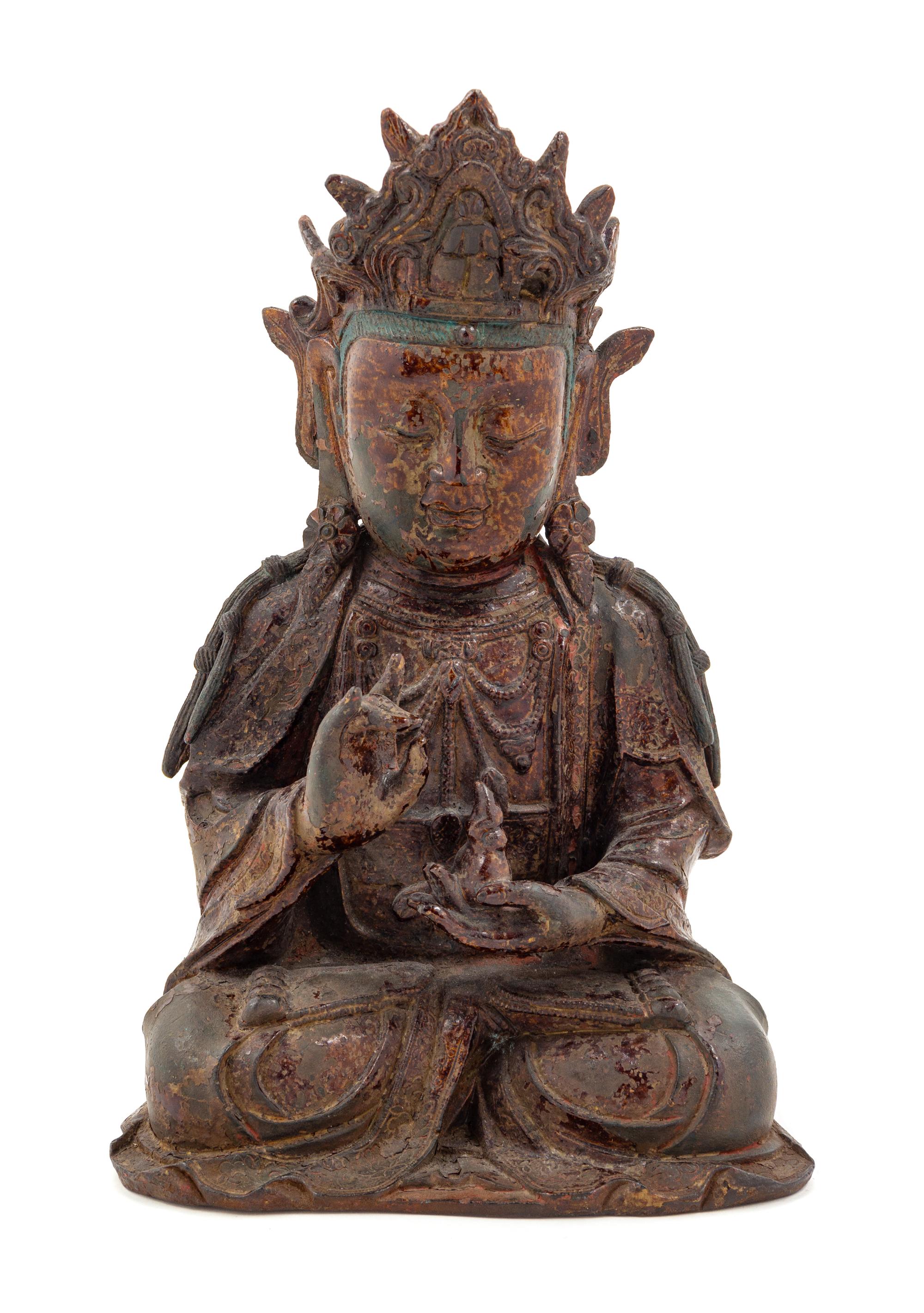 A Bronze Figure of Guanyin Height 12 1/2 inches. — MING DYNASTY (1368-1644)