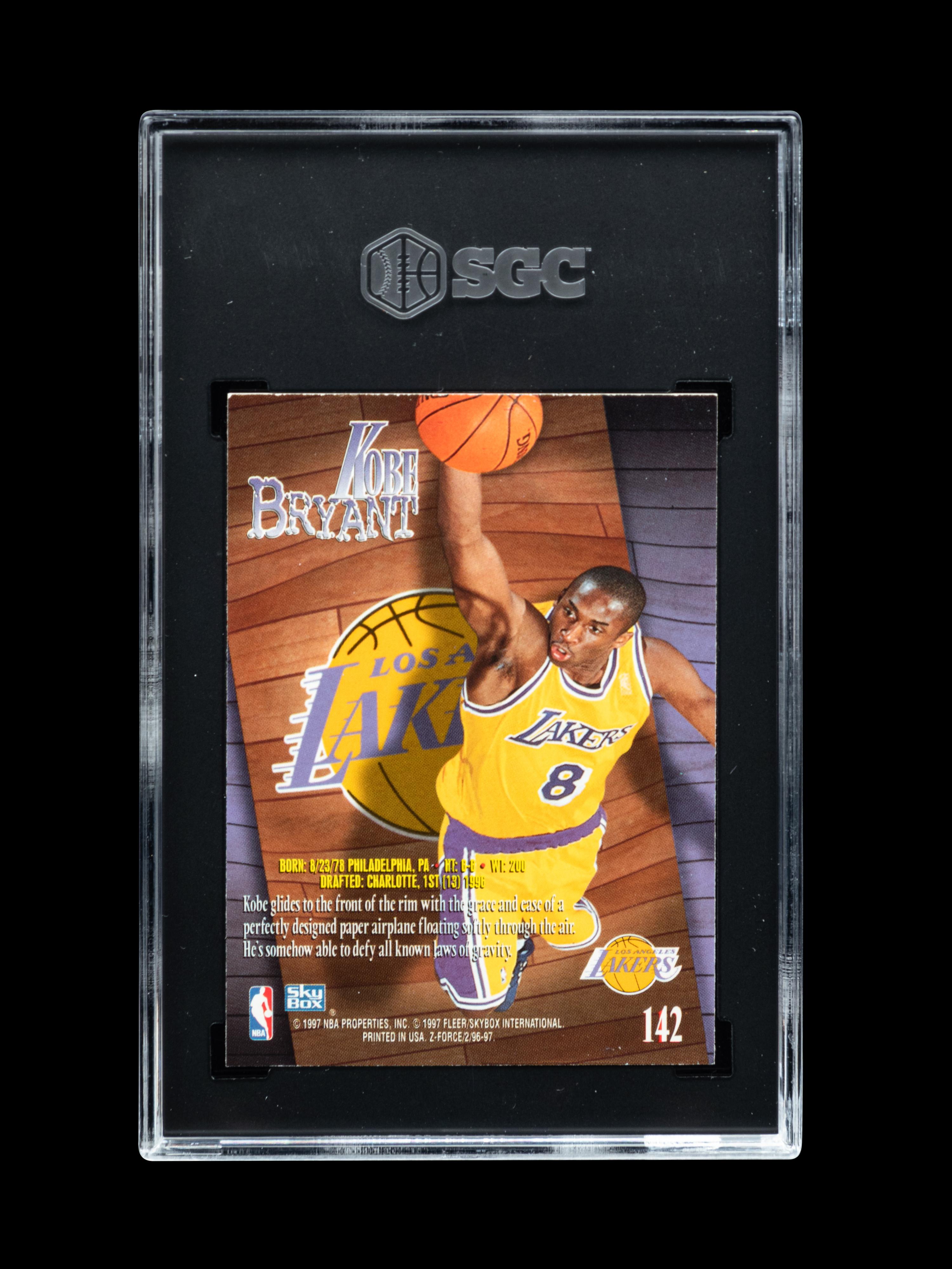 A Group of 1996-97 Skybox Z-Force Kobe Bryant Rookie Basketball Cards No. 142 (SGC 8.5 NM-MT+)