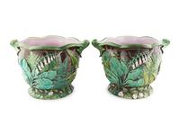 A Pair of Majolica Jardinières