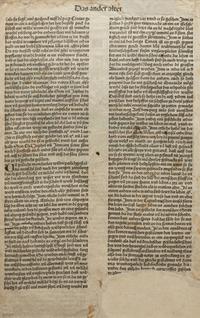 [LEAVES -- INCUNABULA] -- [SCHEDEL, Hartmann]. Two Incunabula leaves with hand-coloring from the Liber Chonicarum , or Nuremberg Chronicle . [Nuremberg, 1493].