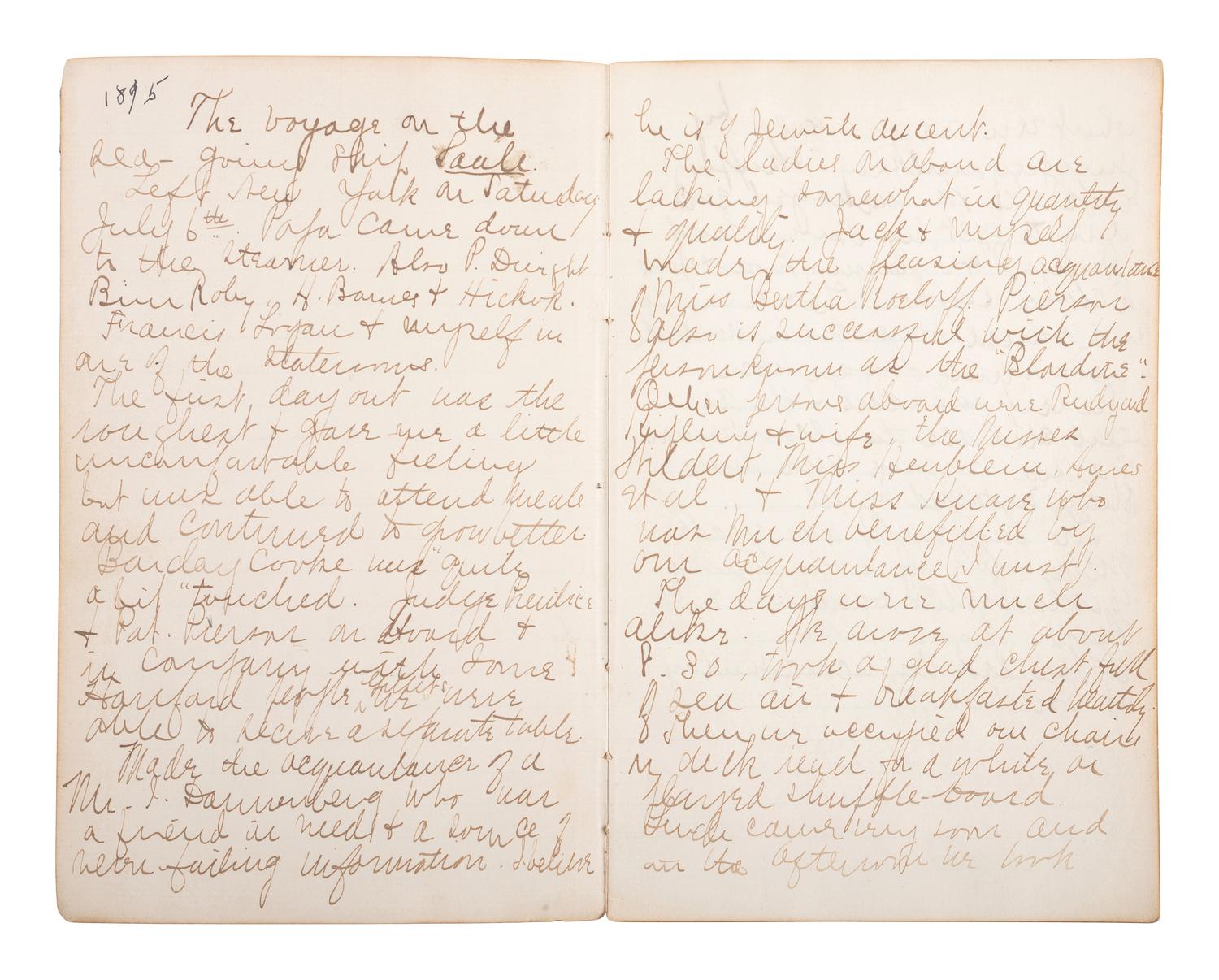 [CIVIL WAR]. Travel journal of Confederate veteran "Uncle Jack" Hall, 1895.
