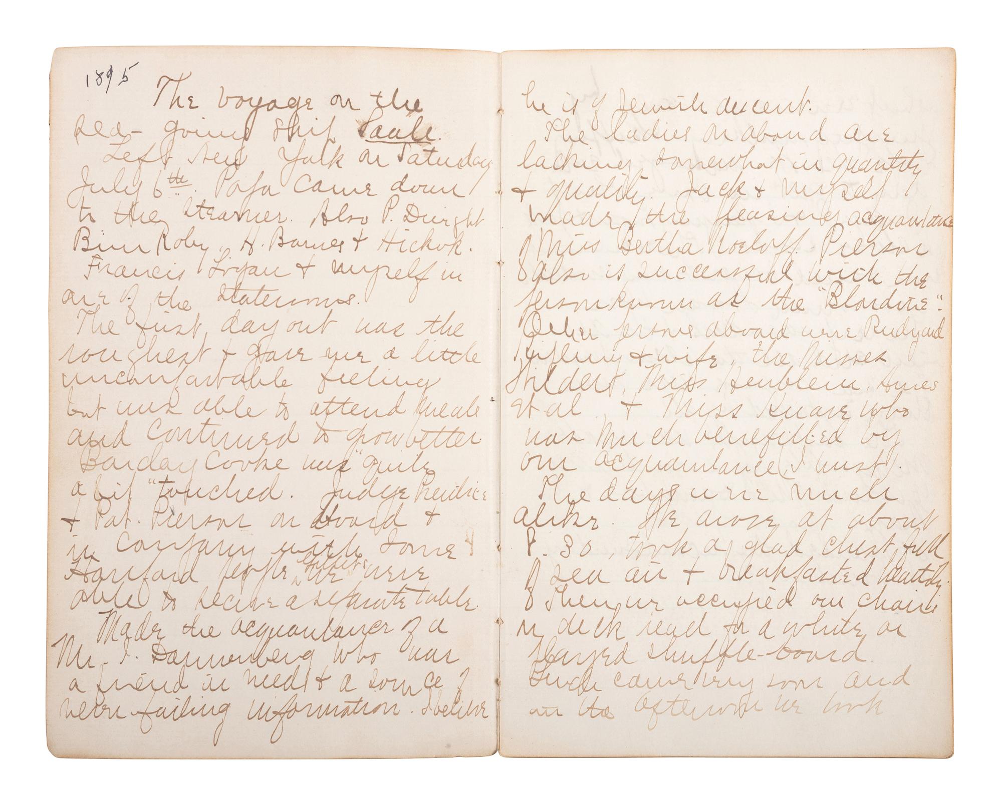 [CIVIL WAR]. Travel journal of Confederate veteran "Uncle Jack" Hall, 1895.