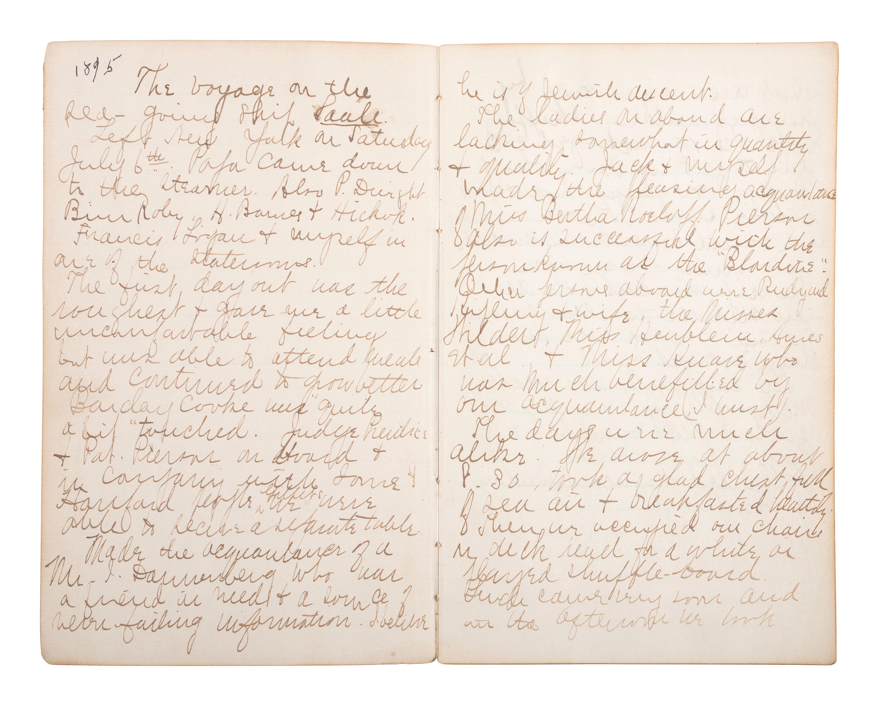 [CIVIL WAR]. Travel journal of Confederate veteran "Uncle Jack" Hall, 1895.