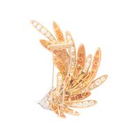 M. Gérard, Coral, Diamond, and Yellow Gold Brooch