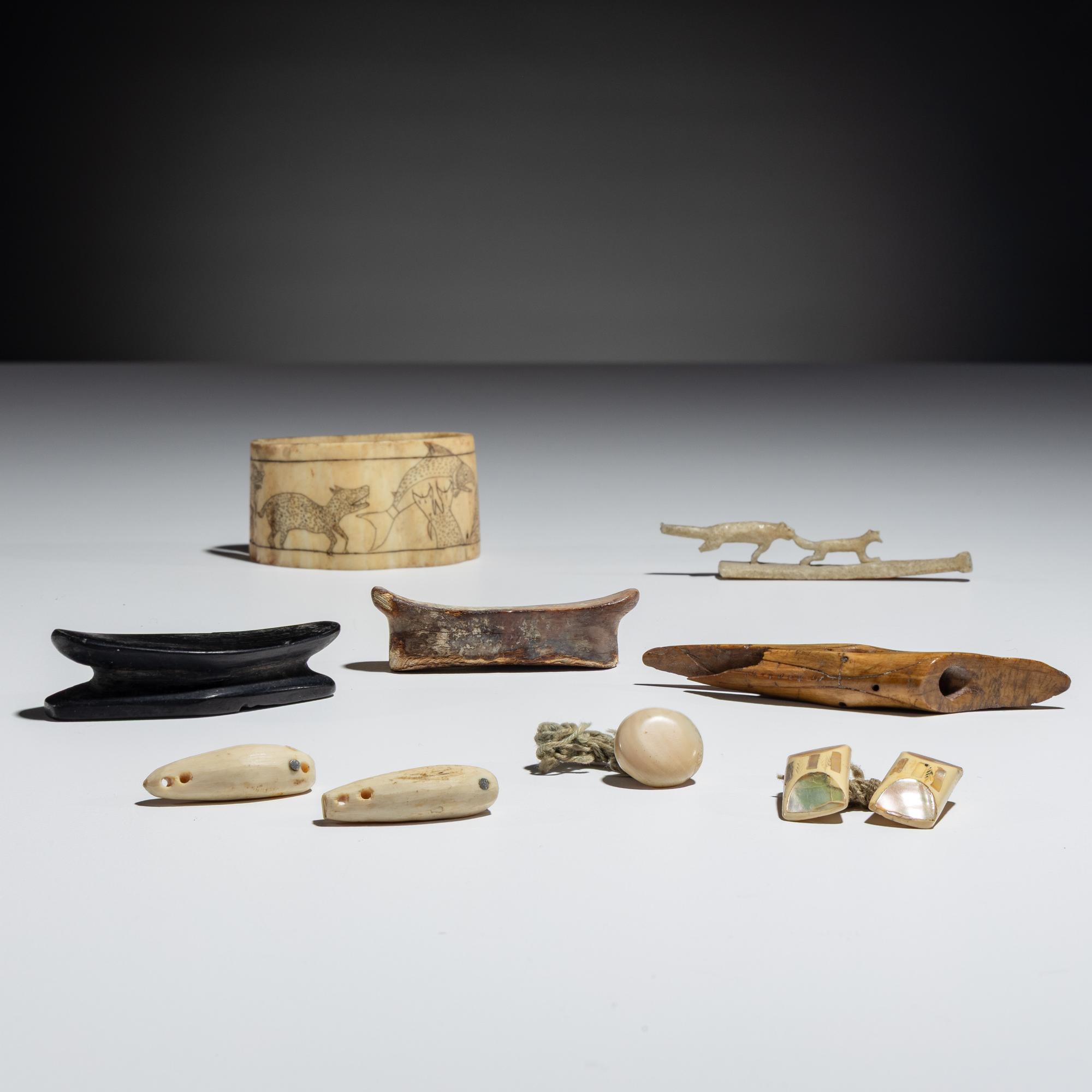 Collection of Inuit Harpoon Head, Buttons, Labrets, PLUS