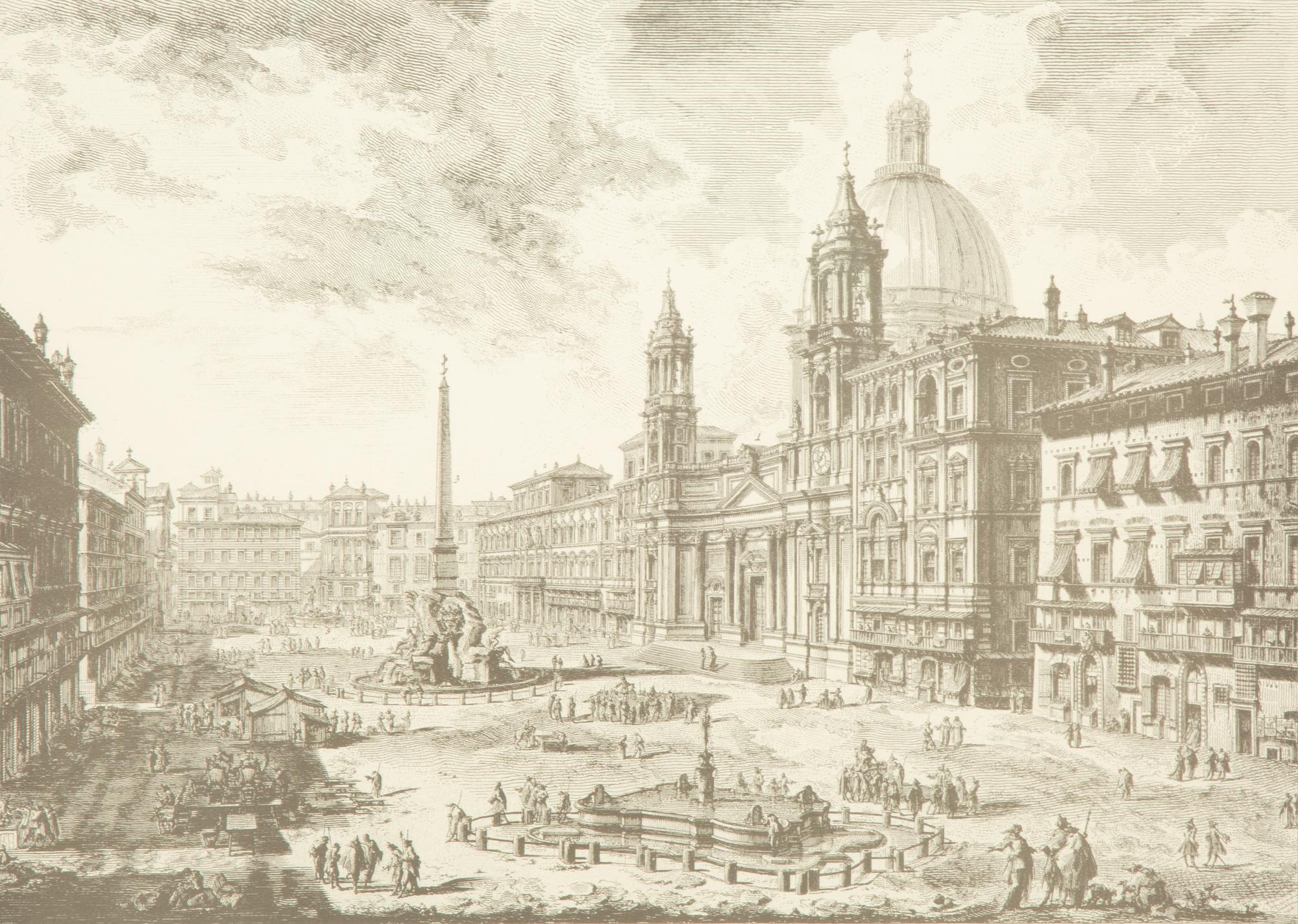 Eight Black and Parcel Gilt Framed Prints After Giovanni Piranesi — 20th Century
