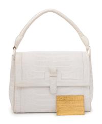 Nancy Gonzalez White Crocodile Bag, 2000s