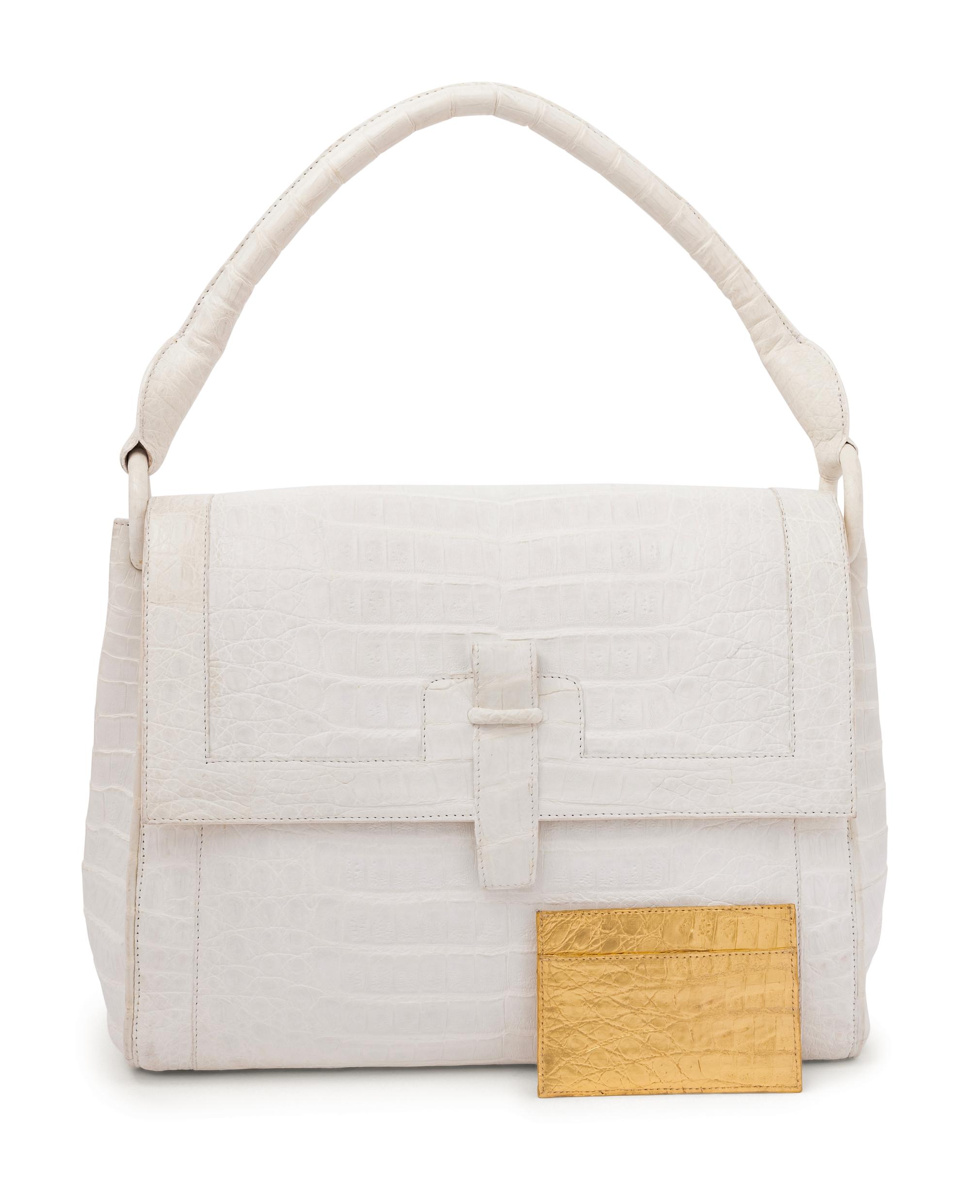 Nancy Gonzalez White Crocodile Bag, 2000s