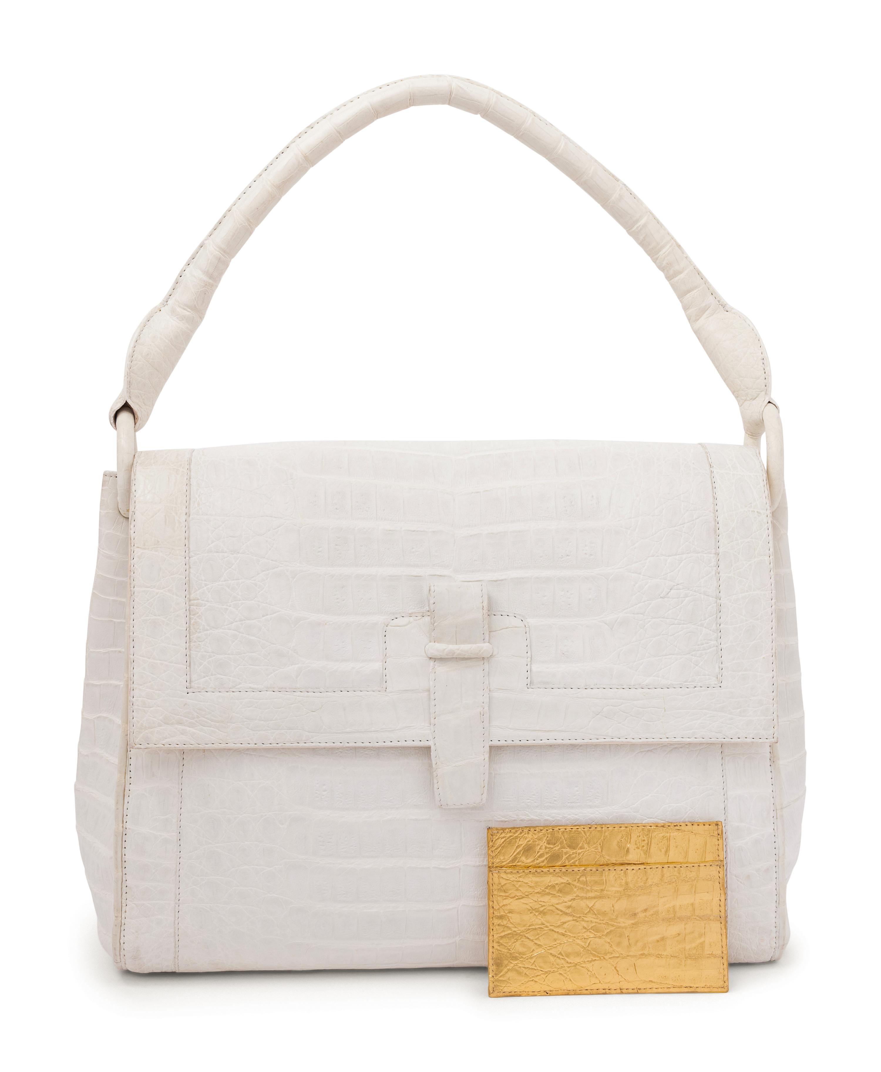 Nancy Gonzalez White Crocodile Bag, 2000s