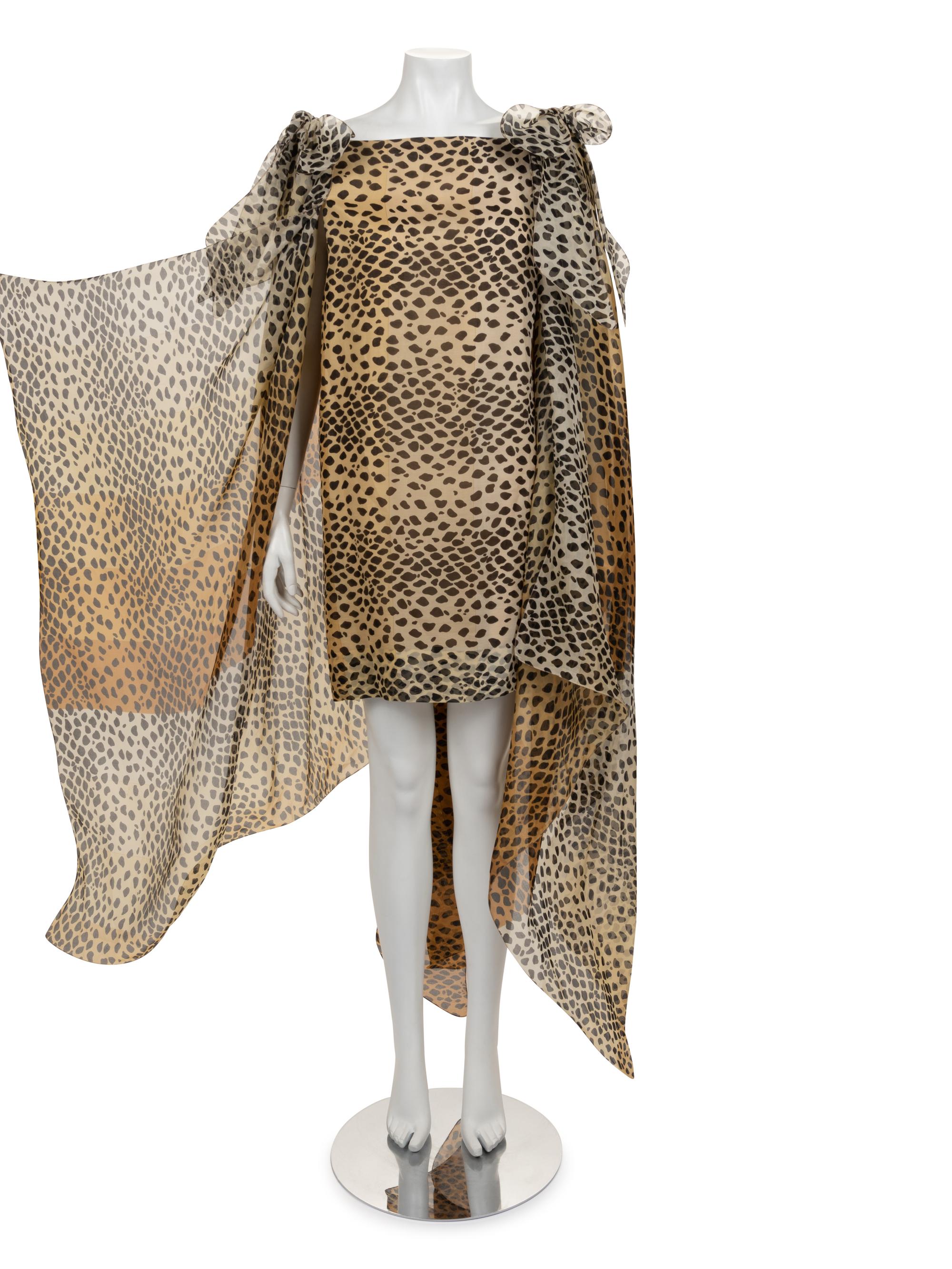 Pierre Cardin Haute Couture Leopard Print Dress, 1990-2000s