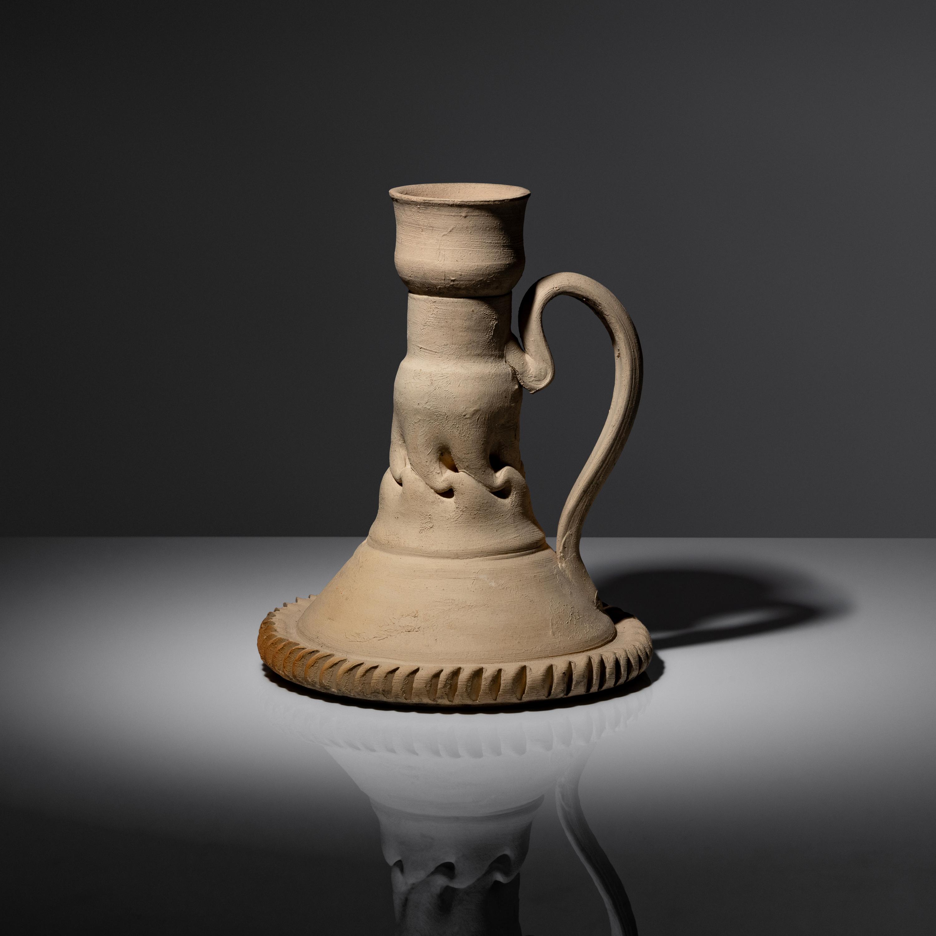 Bisque Chamberstick with In-Body Twist, c. 1898-1910