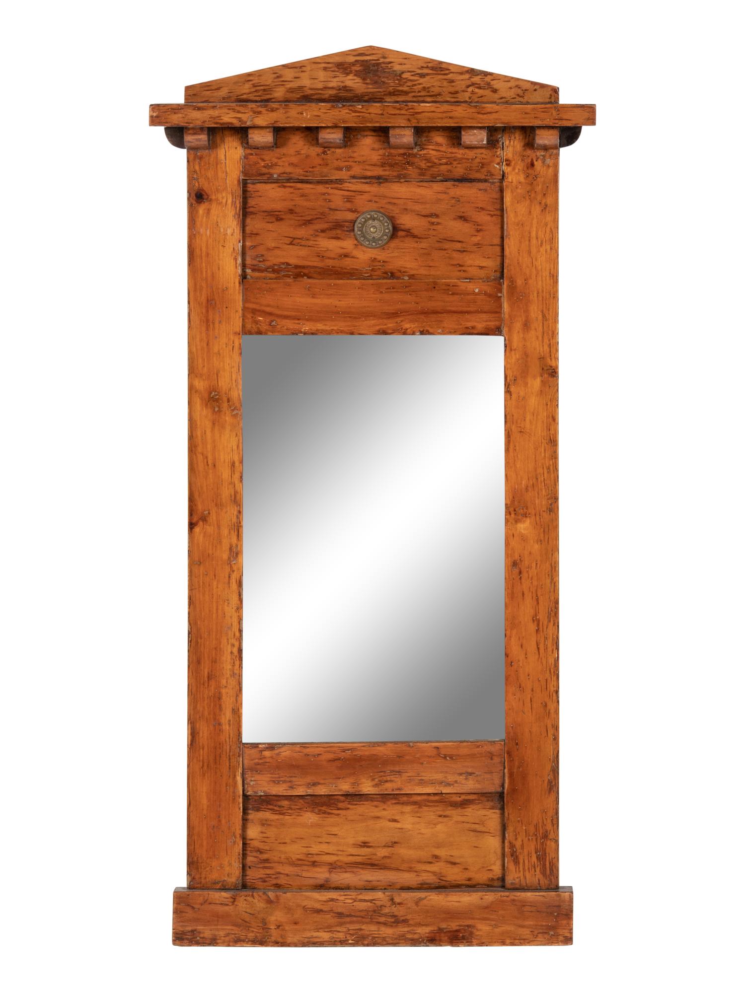 A Biedermeier Gilt Metal Mounted Mirror