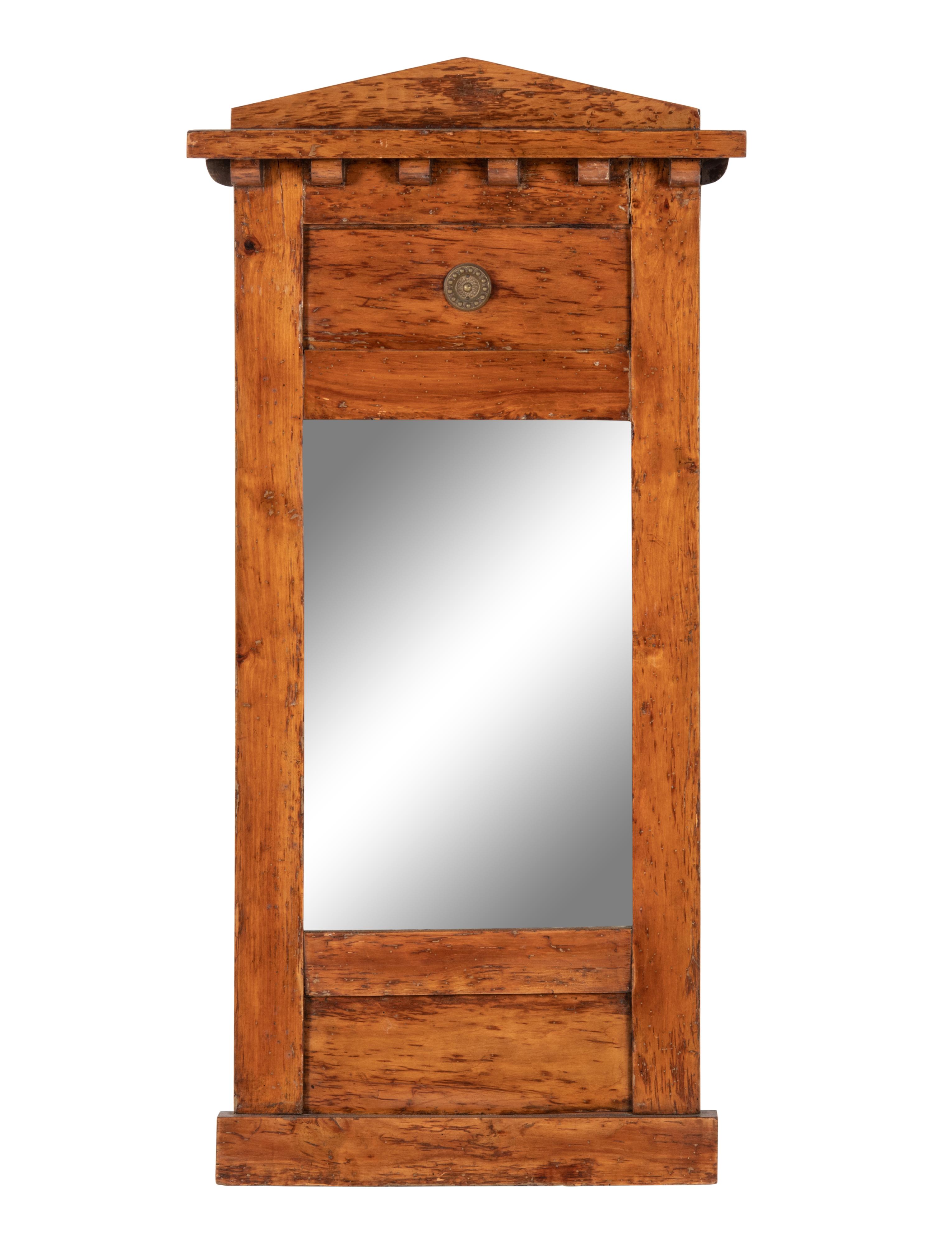 A Biedermeier Gilt Metal Mounted Mirror