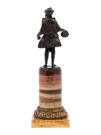 A Grand Tour Bronze Figure on a Marble Base