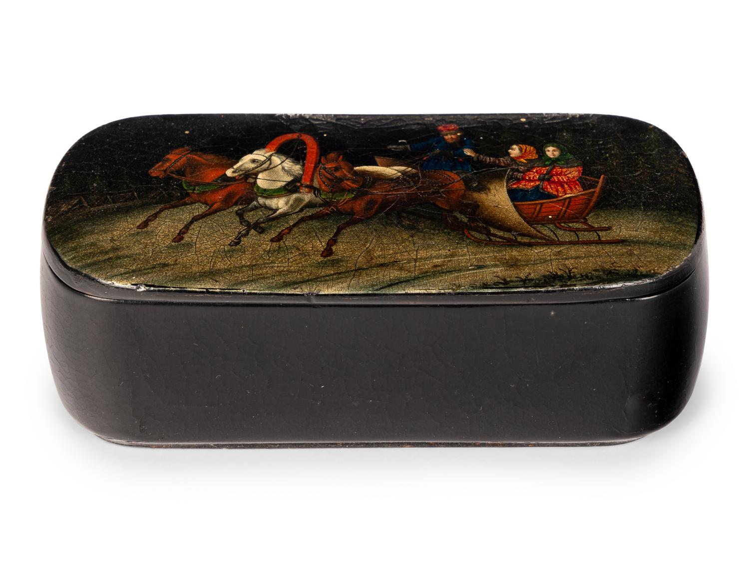 A Russian Lacquer Snuff Box